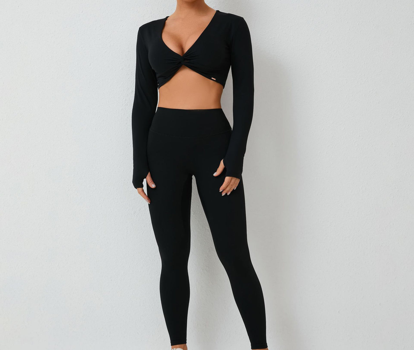 Knotted long sleeve athleisure set