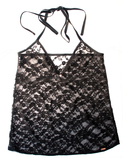 Midnight Lace Halter Neck Cami