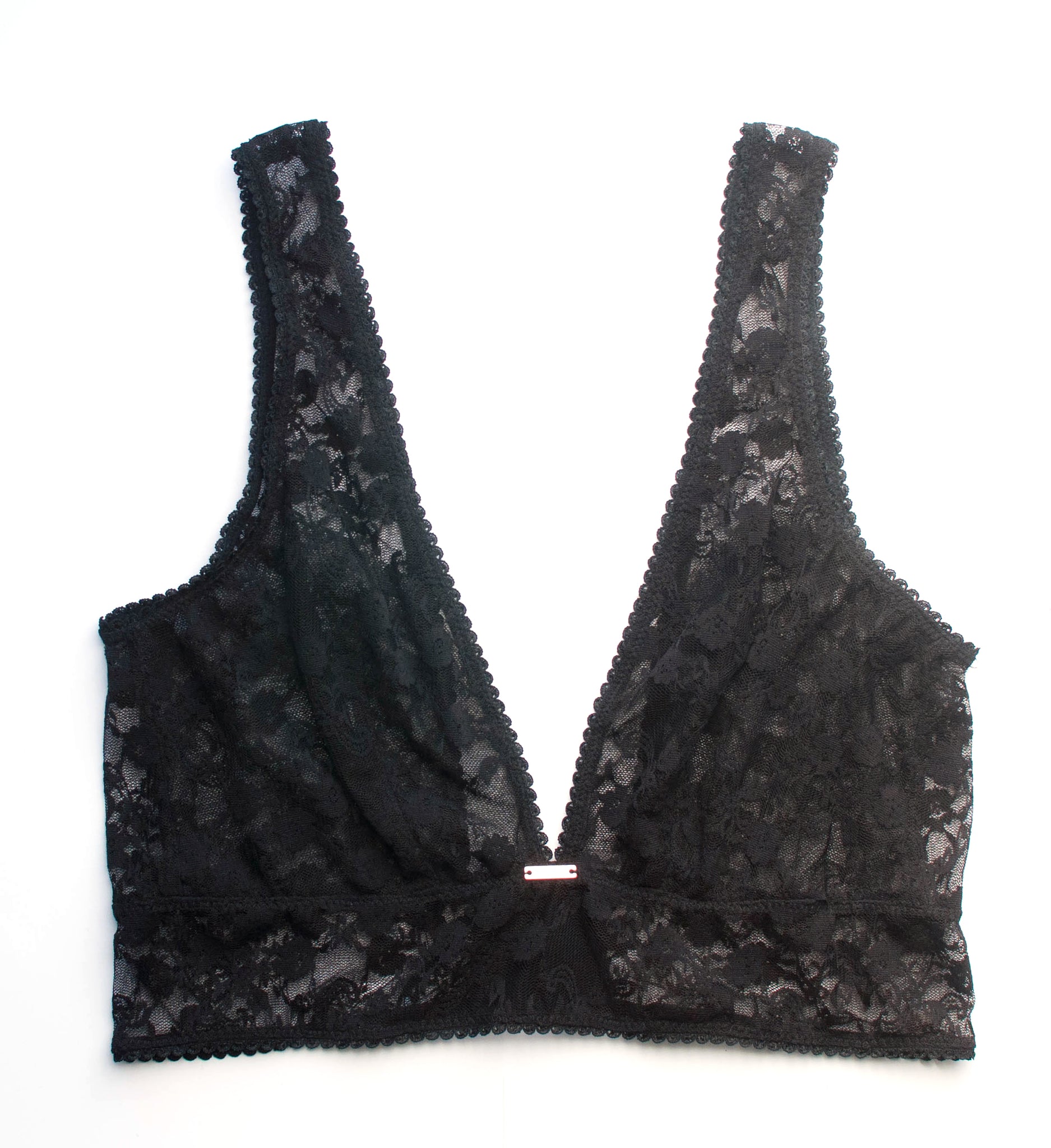 Midnight Lace Deep V-Neck Bralette with Hook and Eye