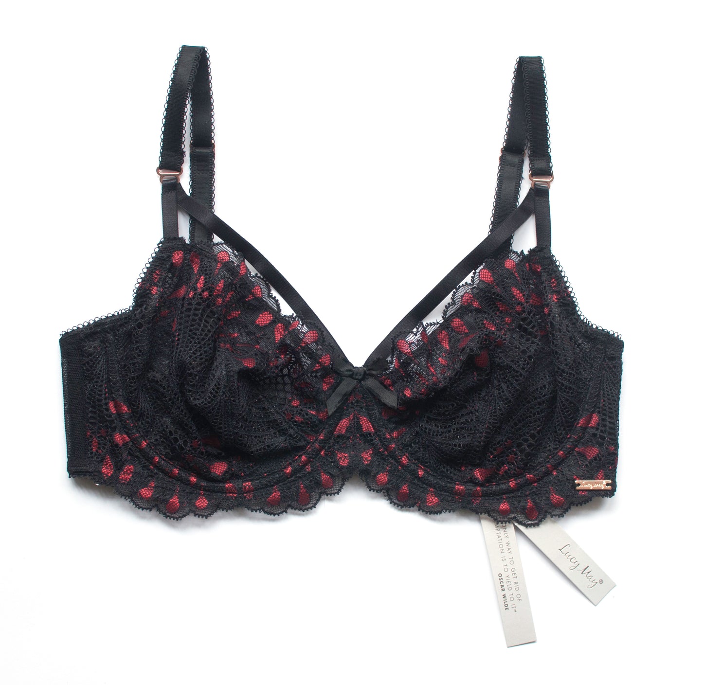 Black & red lace Lucy May Maybella Non-Padded Bra